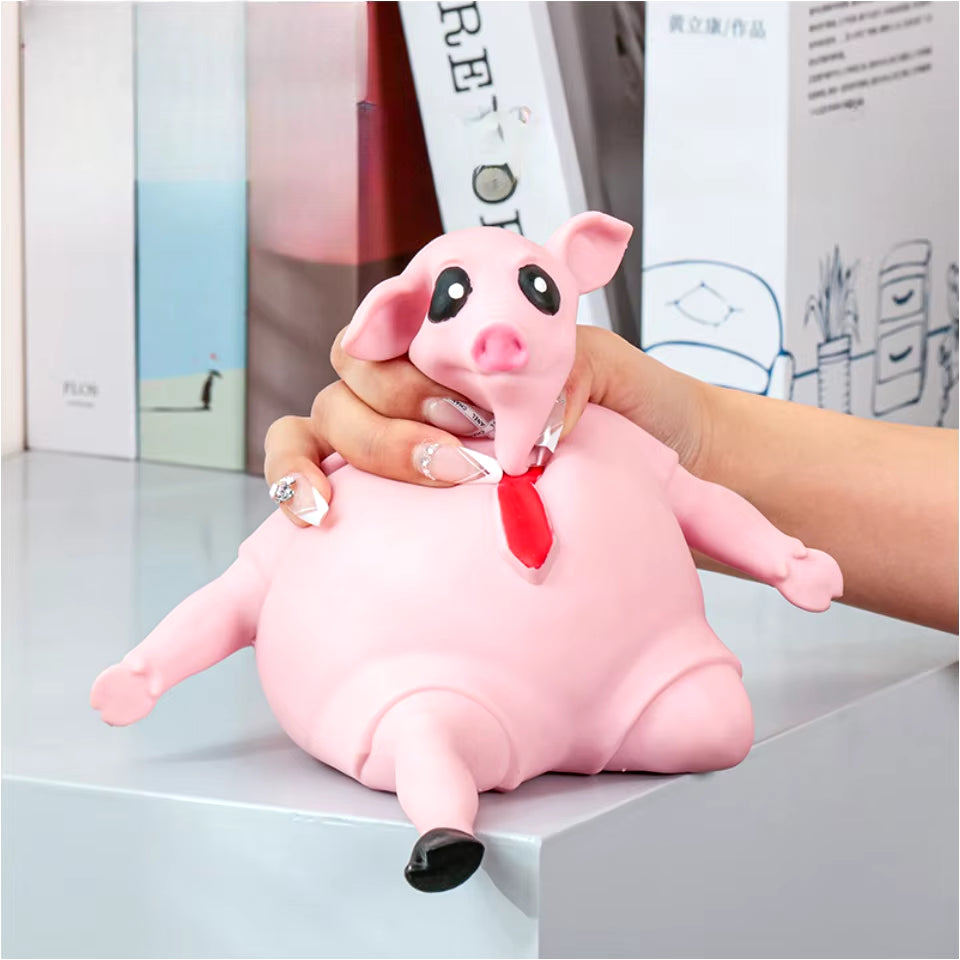 Decompression Creative New Strange Toy Pig Cartoon Cute Pink La La Pig Toy Vent Pig Whole Person Pinch Music Decompression Toy